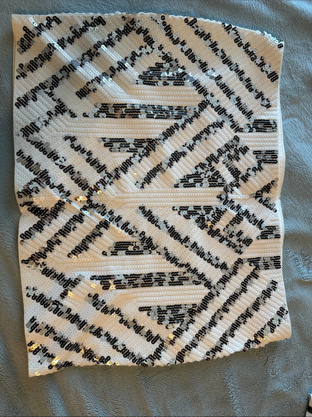 Express White and Black Sequin Mini Skirt